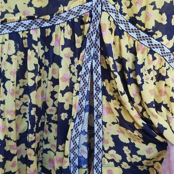 Free People Love Letter Floral Tunic Boho Oversized Blouse Top Dress - Picture 6 of 12